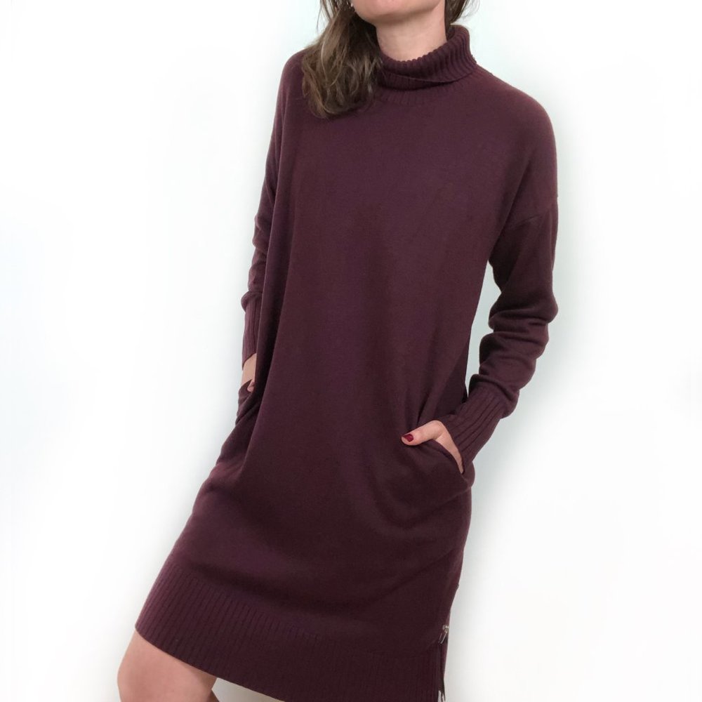 Lululemon Red Softer Still Knit Turtleneck Dress